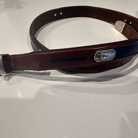 Onyx by Brighton Brown Leather Belt with Silver Buckle